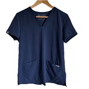Figs Women’s Kasma Scrubs Top Nursing Hospital Navy Blue Size XS